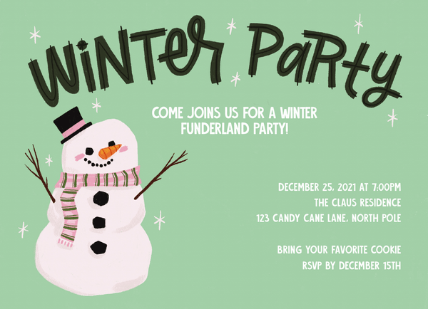 Snowman Party Invite